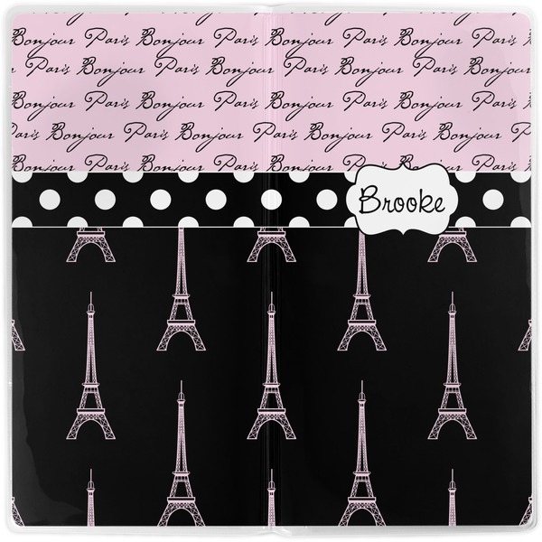 Paris Bonjour and Eiffel Tower Vinyl Document Wallet - Apvl