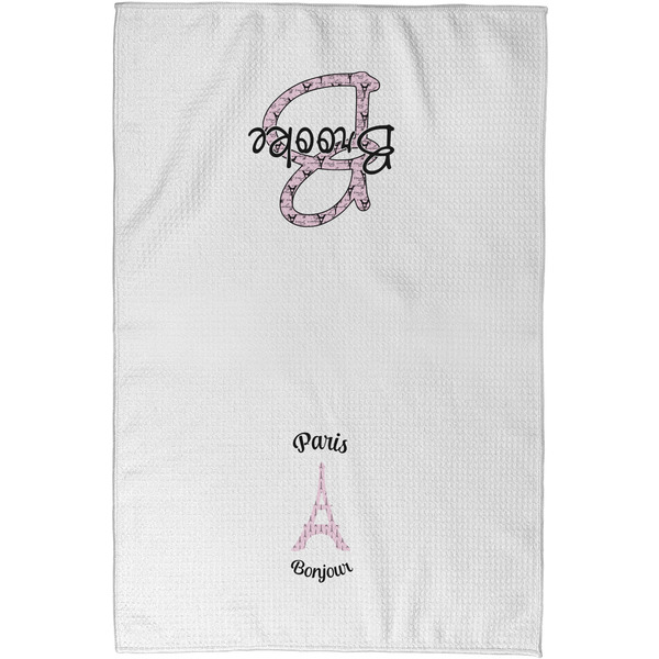 Paris Bonjour and Eiffel Tower Waffle Towel - Partial Print - Approval Image