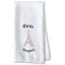 Paris Bonjour and Eiffel Tower Kitchen Towel - Waffle Weave - Partial Print (Personalized)