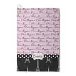 Paris Bonjour and Eiffel Tower Waffle Weave Golf Towel (Personalized)