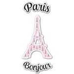 Paris Bonjour and Eiffel Tower Graphic Decal - Custom Sizes (Personalized)