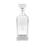Paris Bonjour and Eiffel Tower Whiskey Decanter - 30 oz Square (Personalized)