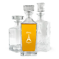 Paris Bonjour and Eiffel Tower Whiskey Decanter (Personalized)