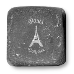 Paris Bonjour and Eiffel Tower Whiskey Stone Set - Set of 9 (Personalized)