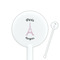 Paris Bonjour and Eiffel Tower 5.5" Round Plastic Stir Sticks - White - Double Sided (Personalized)