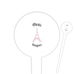 Paris Bonjour and Eiffel Tower Round Plastic Food Picks (Personalized)