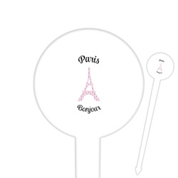 Paris Bonjour and Eiffel Tower Round Plastic Food Picks (Personalized)