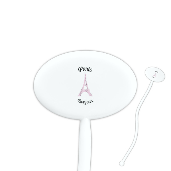 Custom Paris Bonjour and Eiffel Tower Oval Stir Sticks (Personalized)