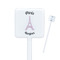 Paris Bonjour and Eiffel Tower Square Plastic Stir Sticks (Personalized)