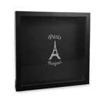 Paris Bonjour and Eiffel Tower Wine Cork & Bottle Cap Shadow Box (Personalized)