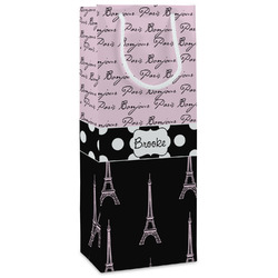 Paris Bonjour and Eiffel Tower Wine Gift Bags (Personalized)