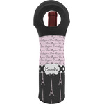 Paris Bonjour and Eiffel Tower Wine Tote Bag (Personalized)