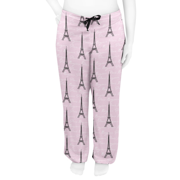 Paris Bonjour and Eiffel Tower Women's Pj on model - Front
