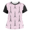 Paris Bonjour and Eiffel Tower Women's Crew T-Shirt - 2X Large