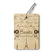 Paris Bonjour and Eiffel Tower Wood Luggage Tag - Rectangle (Personalized)