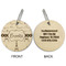 Paris Bonjour and Eiffel Tower Wood Luggage Tags - Round - Approval
