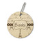 Paris Bonjour and Eiffel Tower Wood Luggage Tags - Round - Front/Main