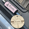 Paris Bonjour and Eiffel Tower Wood Luggage Tags - Round - Lifestyle