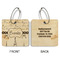Paris Bonjour and Eiffel Tower Wood Luggage Tags - Square - Approval