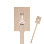 Paris Bonjour and Eiffel Tower 6.25" Rectangle Wooden Stir Sticks - Double Sided (Personalized)