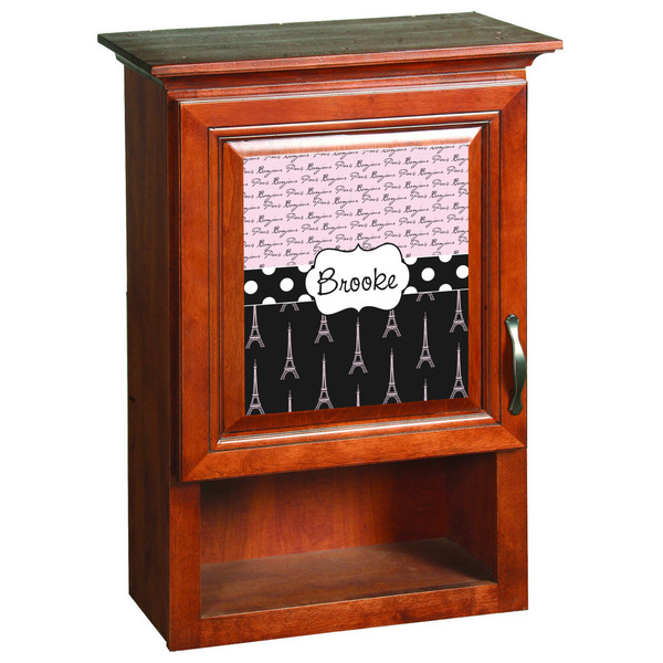Paris Bonjour and Eiffel Tower Wooden Cabinet Decal (Medium)