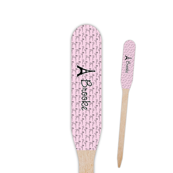 Custom Paris Bonjour and Eiffel Tower Paddle Wooden Food Picks (Personalized)