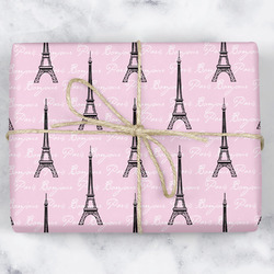 Paris Bonjour and Eiffel Tower Wrapping Paper