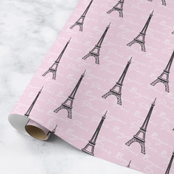 Paris Bonjour and Eiffel Tower Wrapping Paper Roll - Medium - Matte
