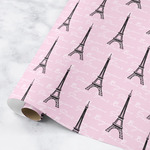 Paris Bonjour and Eiffel Tower Wrapping Paper Roll - Small
