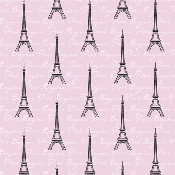 Paris Bonjour and Eiffel Tower Wrapping Paper Square