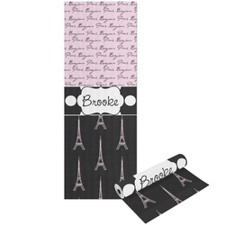 Paris Bonjour and Eiffel Tower Yoga Mat - Printed Front and Back (Personalized)