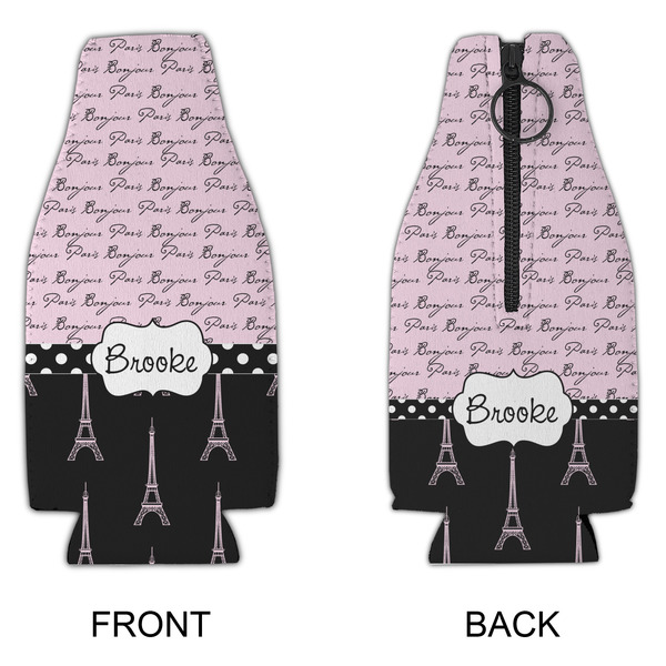 Paris Bonjour and Eiffel Tower Zipper Bottle Cooler - APPROVAL