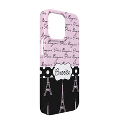 Paris Bonjour and Eiffel Tower iPhone Case - Plastic - iPhone 13 (Personalized)