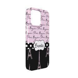 Paris Bonjour and Eiffel Tower iPhone Case - Plastic - iPhone 13 Mini (Personalized)