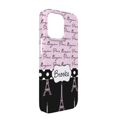 Paris Bonjour and Eiffel Tower iPhone Case - Plastic - iPhone 13 Pro (Personalized)