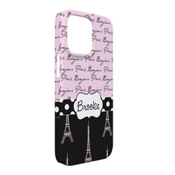 Paris Bonjour and Eiffel Tower iPhone Case - Plastic - iPhone 13 Pro Max (Personalized)