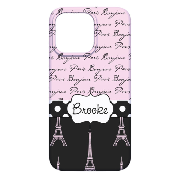 Paris Bonjour and Eiffel Tower iPhone 13 Pro Max Case - Back