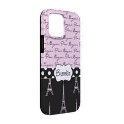 Paris Bonjour and Eiffel Tower iPhone Case - Rubber Lined - iPhone 13 (Personalized)