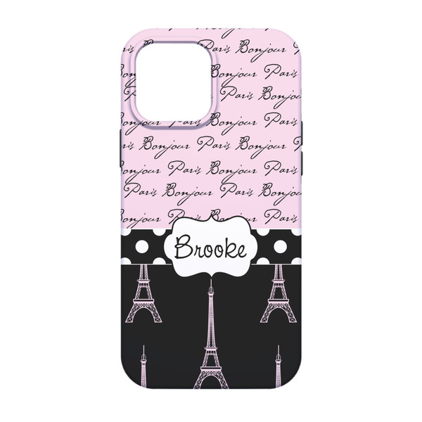 Paris Bonjour and Eiffel Tower iPhone 13 Tough Case - Back
