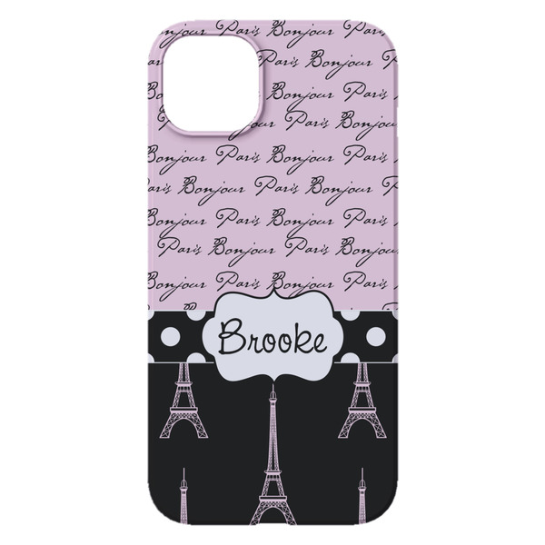 Paris Bonjour and Eiffel Tower iPhone 14 Pro Max Case - Back