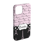 Paris Bonjour and Eiffel Tower iPhone Case - Plastic - iPhone 15 (Personalized)