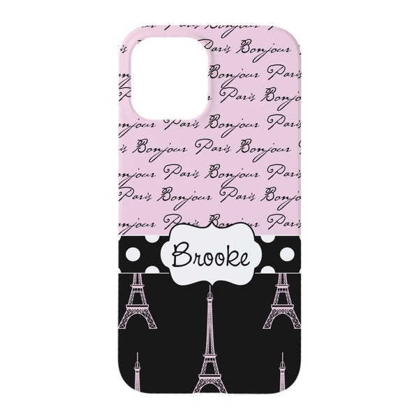 Paris Bonjour and Eiffel Tower iPhone 15 Case - Back