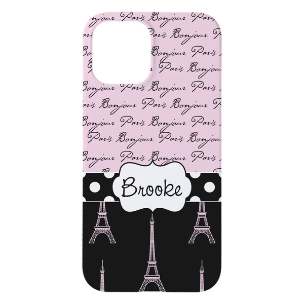 Paris Bonjour and Eiffel Tower iPhone 15 Pro Max Case - Back