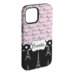Paris Bonjour and Eiffel Tower iPhone Case - Rubber Lined (Personalized)