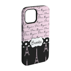 Paris Bonjour and Eiffel Tower iPhone Case - Rubber Lined - iPhone 15 (Personalized)