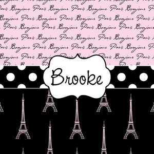 Paris Bonjour and Eiffel Tower
