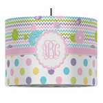 Girly Girl 16" Drum Pendant Lamp - Fabric (Personalized)