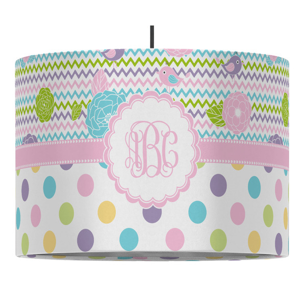Custom Girly Girl 16" Drum Pendant Lamp - Fabric (Personalized)