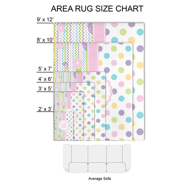 Girly Girl 2'x3' Indoor Area Rugs - Size Chart