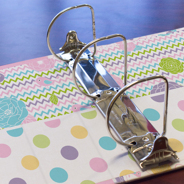 Girly Girl 3 Ring Binders - Full Wrap - 3" - DETAIL